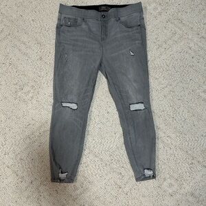 Torrid Charcoal Distressed Ankle Jeans